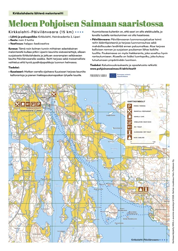 Kirkkolahden melontareitit.